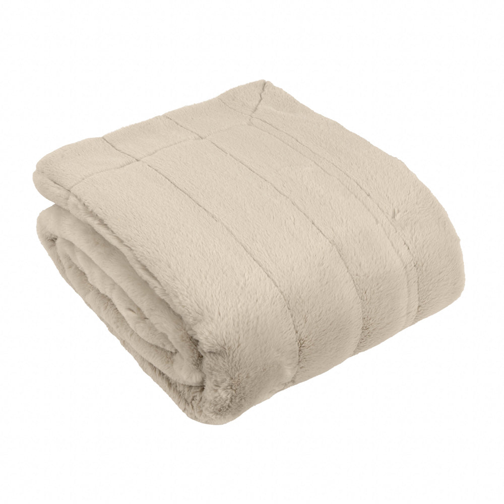 Empress Faux Fur Throw Oatmeal