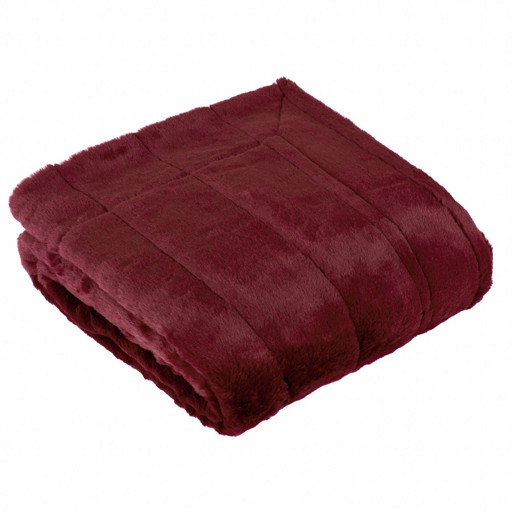 Empress Faux Fur Throw Ruby