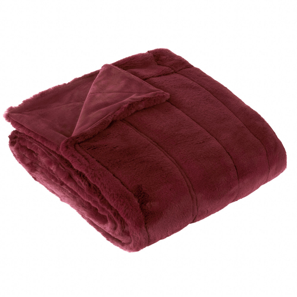 Empress Faux Fur Throw Ruby
