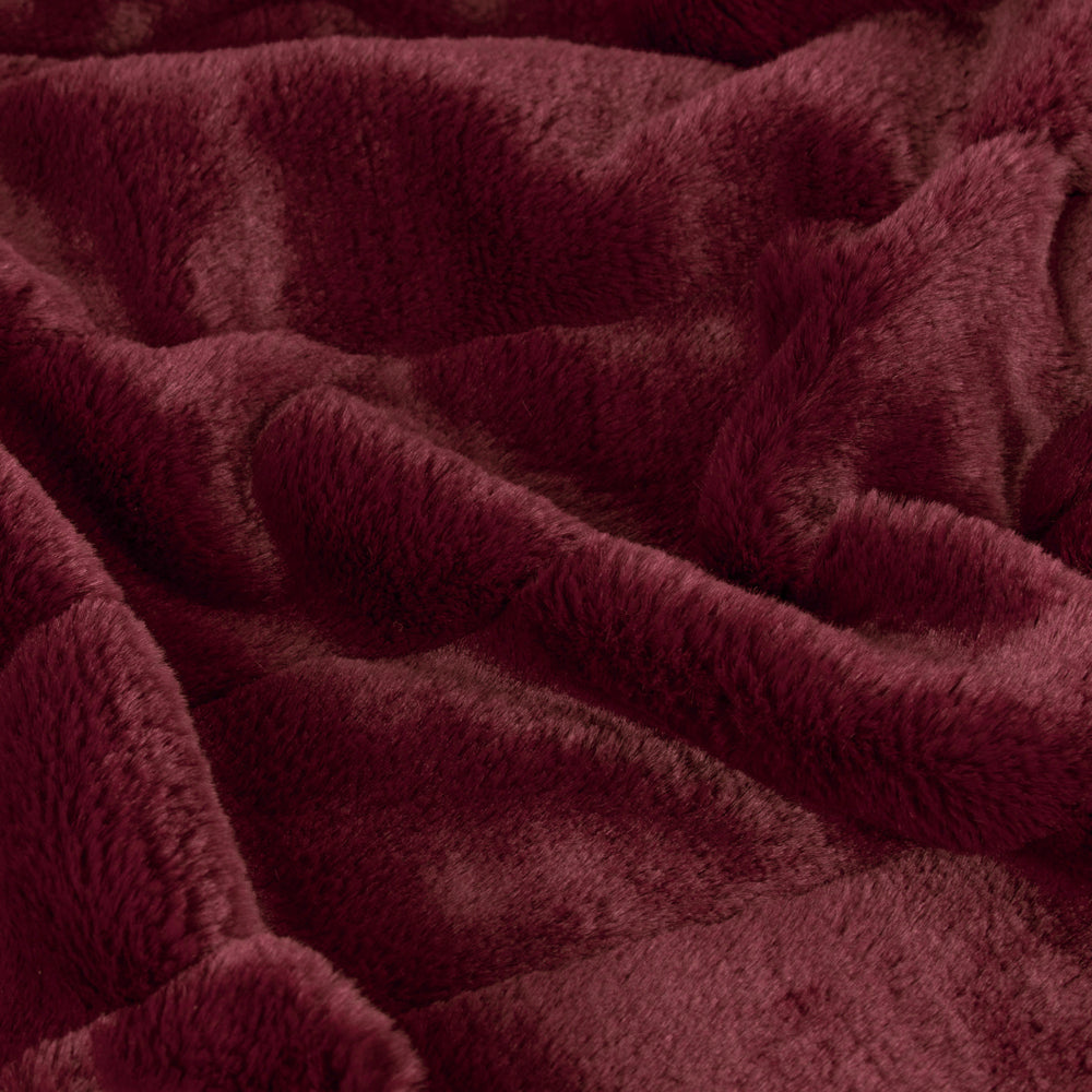 Empress Faux Fur Throw Ruby