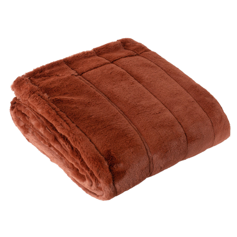 Empress Faux Fur Throw Rust