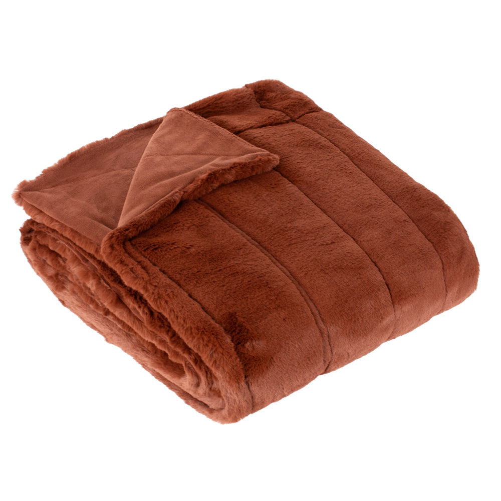 Empress Faux Fur Throw Rust