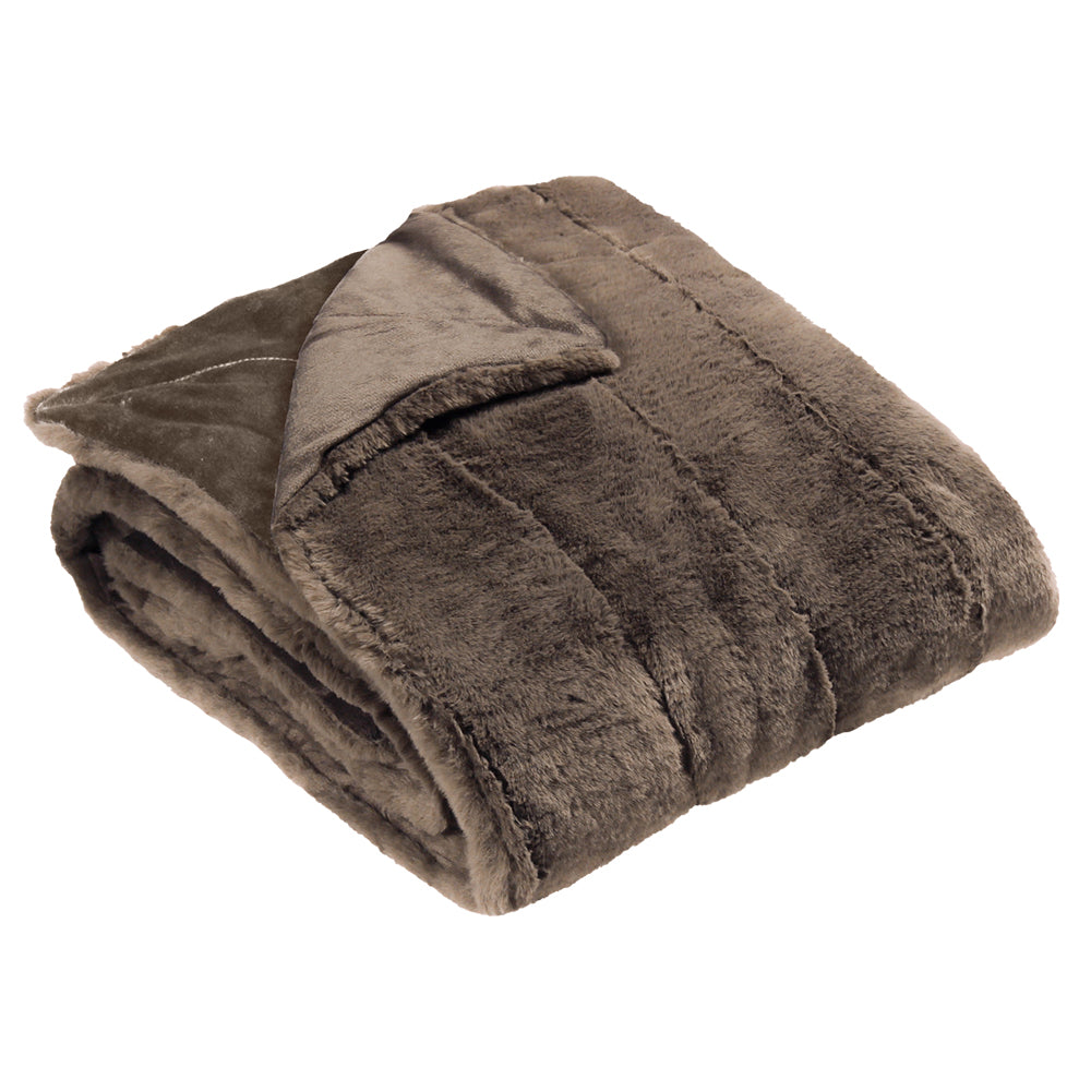 Empress Faux Fur Throw Taupe