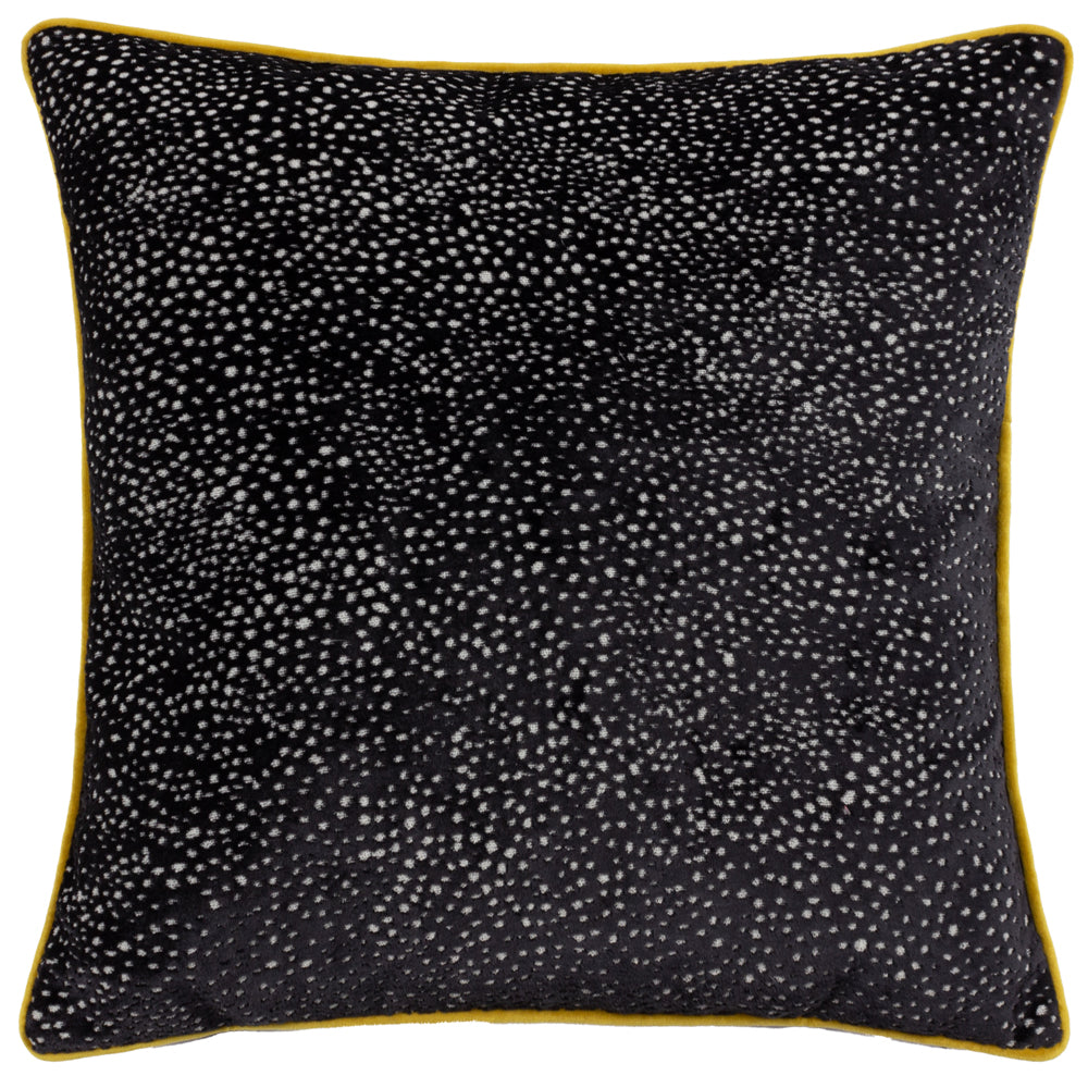 Estelle Black Spotted Cushion Cover Black Gold Cushions Paoletti furn