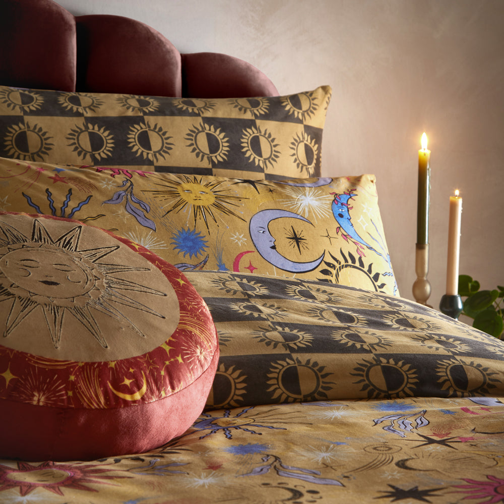 Ethereal Star Reversible Duvet Cover Set Gold Dust