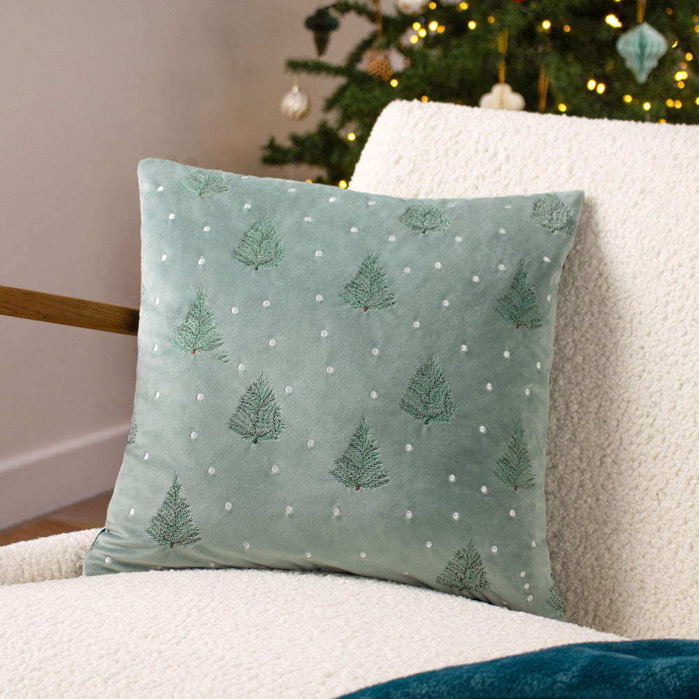 Green store christmas cushions