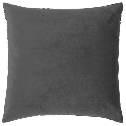 Geometric Grey Cushions - Evoke Cut Velvet Cushion Cover Charcoal Paoletti