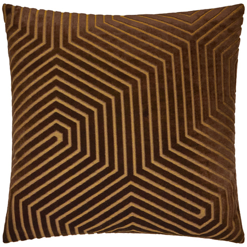 Evoke Cut Velvet Cushion Chocolate
