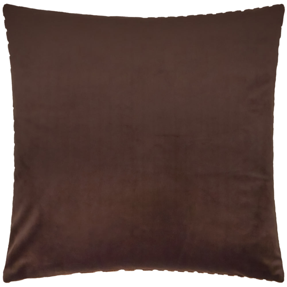 Evoke Cut Velvet Cushion Chocolate