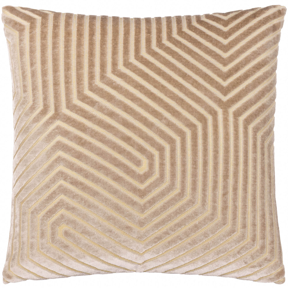 Evoke Cut Velvet Cushion Mink