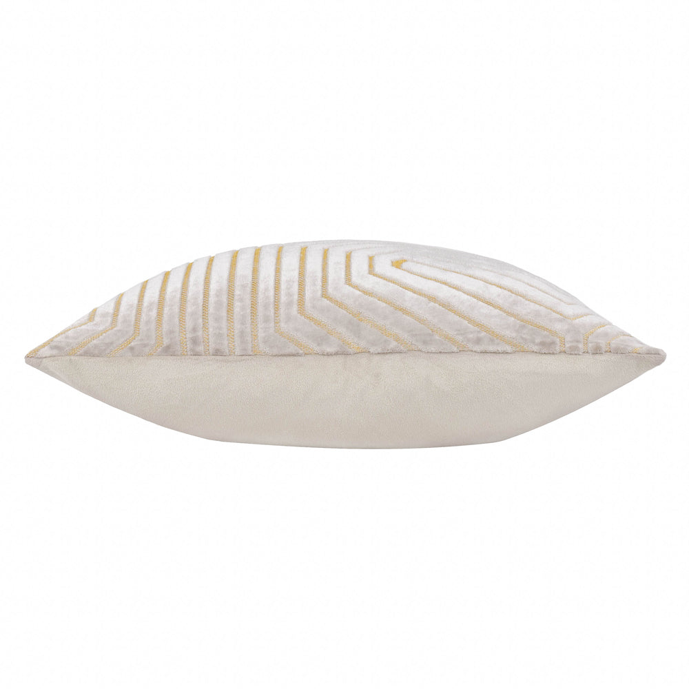 Evoke Cut Velvet Cushion Oyster