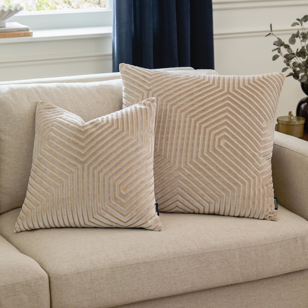 Evoke Cut Velvet Cushion Oyster