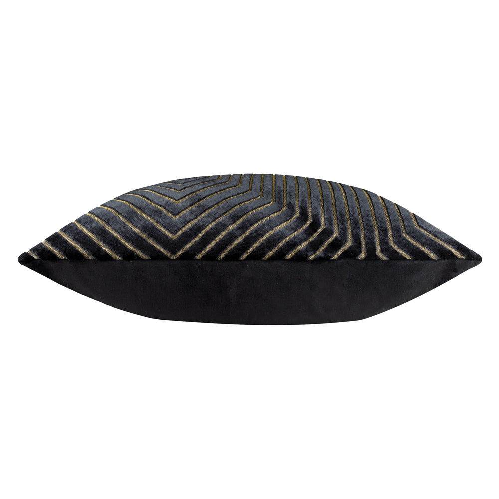 Evoke Cut Velvet Cushion Black