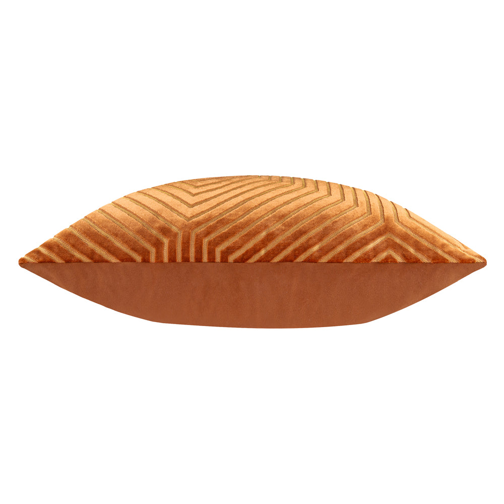 Evoke Cut Velvet Cushion Brick