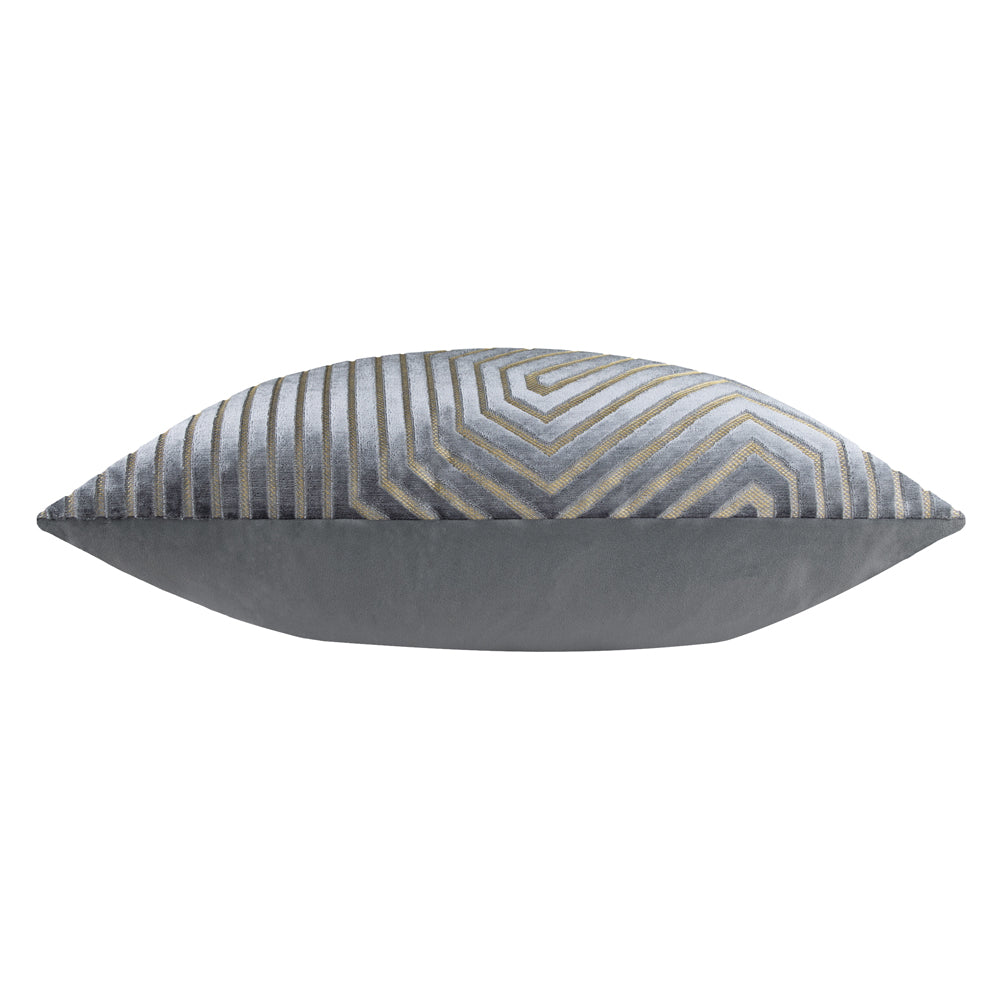 Evoke Cut Velvet Cushion Charcoal