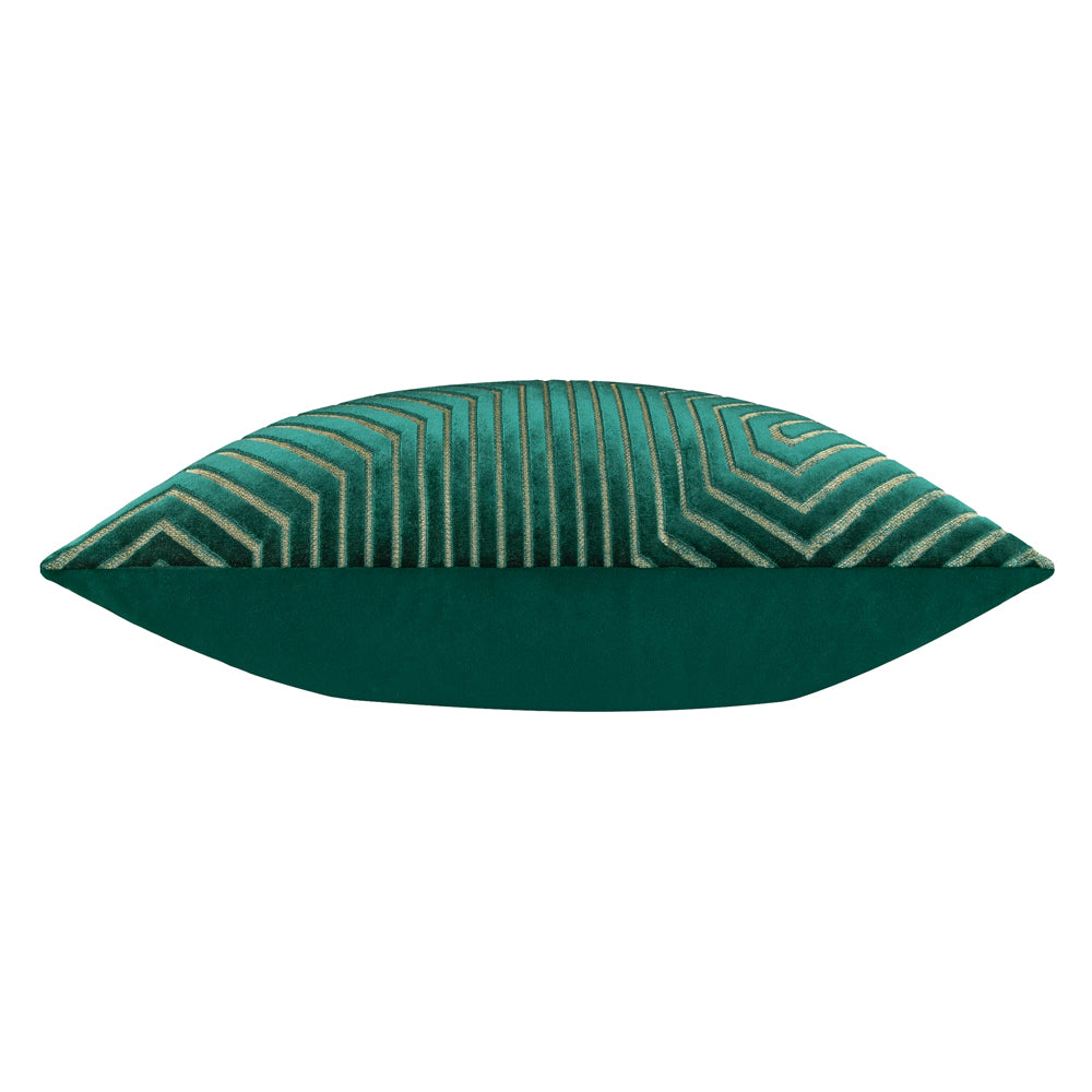 Evoke Cut Velvet Cushion Emerald