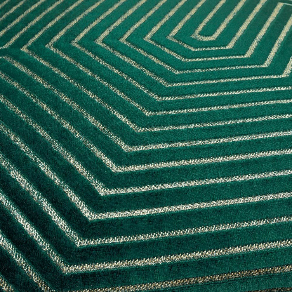 Evoke Cut Velvet Cushion Emerald