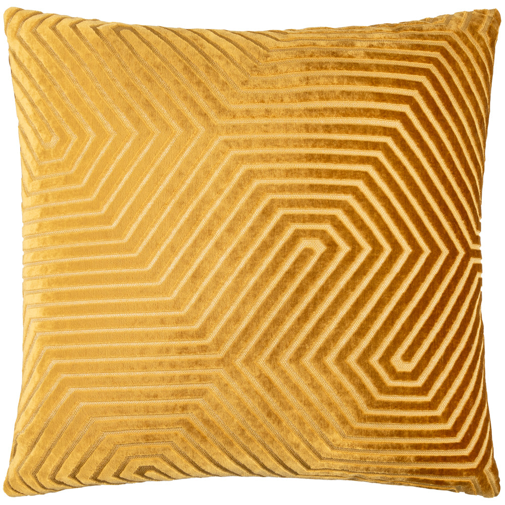 Evoke Cut Velvet Cushion Gold