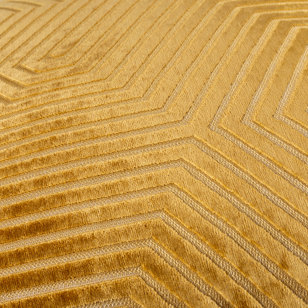 Evoke Cut Velvet Cushion Gold