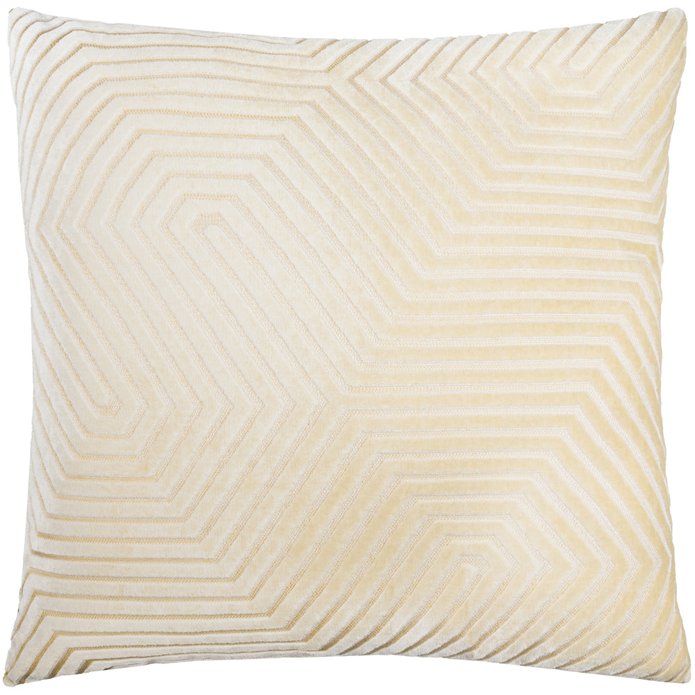 Evoke Cut Velvet Cushion Ivory
