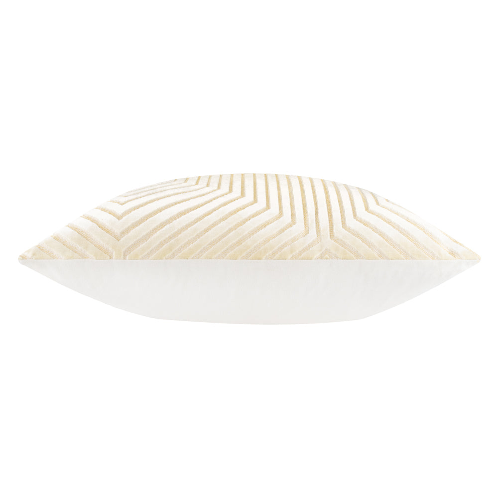 Evoke Cut Velvet Cushion Ivory