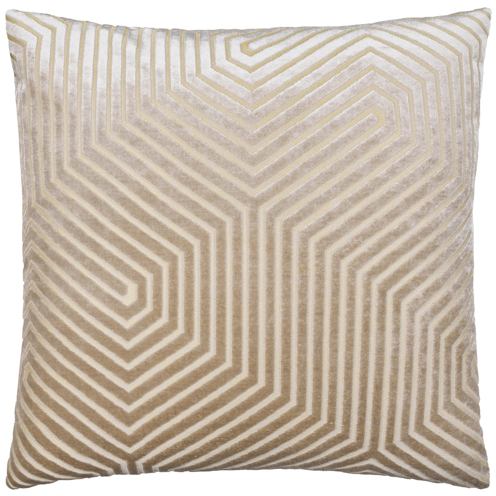 Evoke Cut Velvet Cushion Mink