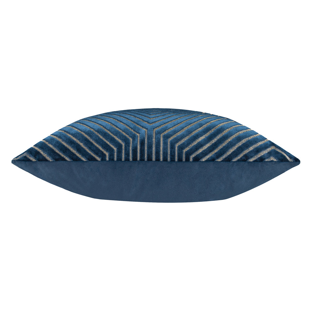 Evoke Cut Velvet Cushion Navy