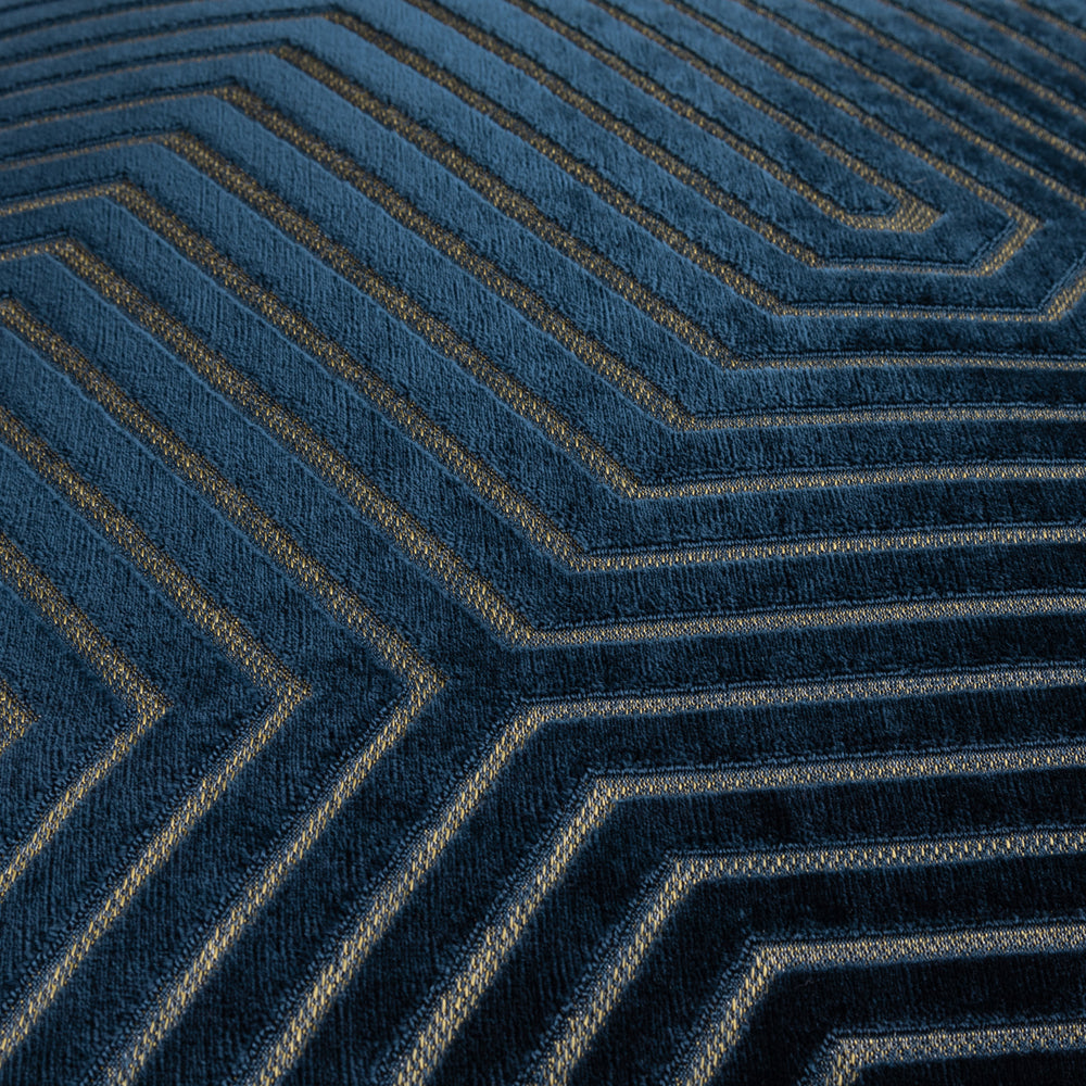 Evoke Cut Velvet Cushion Navy
