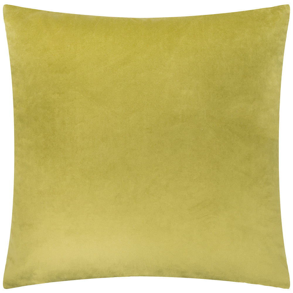 Evoke Cut Velvet Cushion Olive