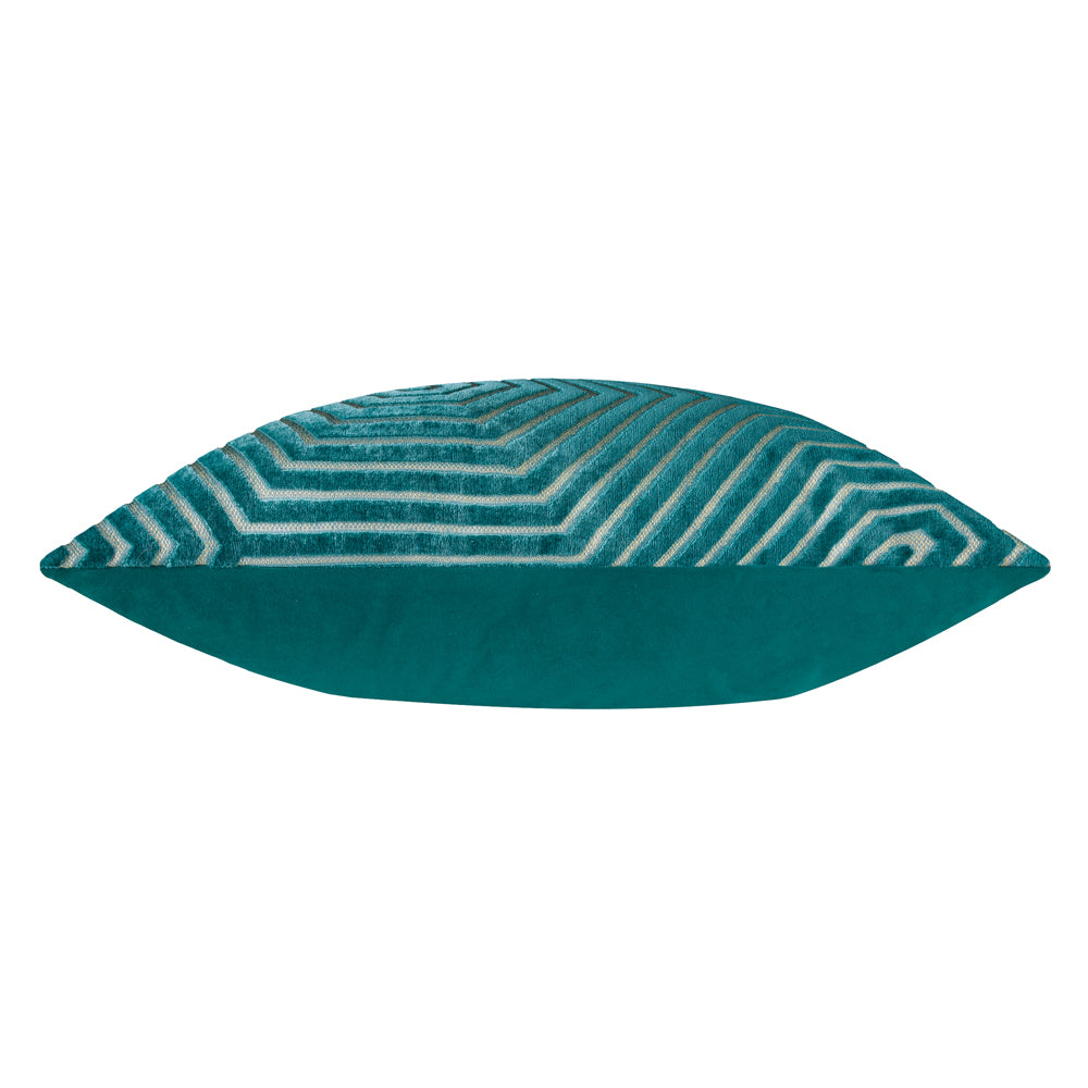 Evoke Cut Velvet Cushion Teal