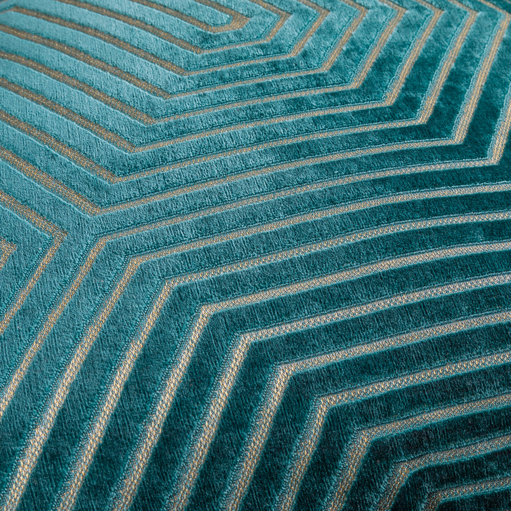 Evoke Cut Velvet Cushion Teal
