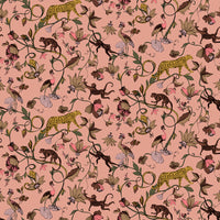 Animal Pink Wallpaper - Exotic Wildlings  Wallpaper Sample Blush furn.