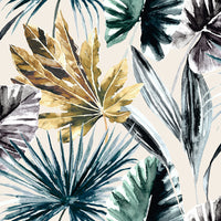 Evans Lichfield Exotic Leaves Ink Fabric Sample in Default