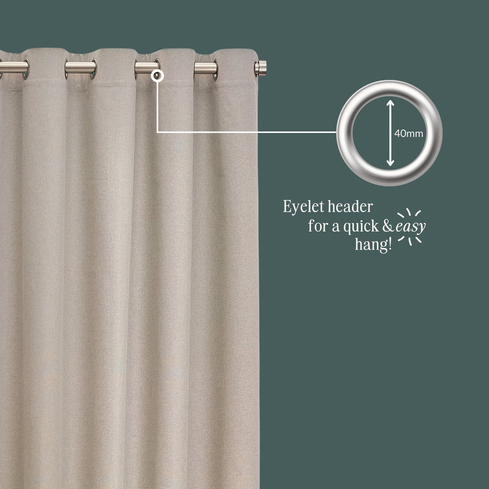 The Ultimate Velvet Fully Lined Eyelet Curtains Caramel