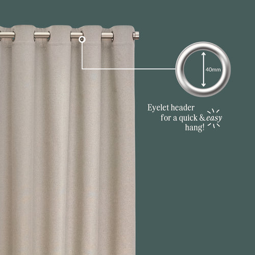 Soft Chenille Blackout Eyelet Curtains Silver