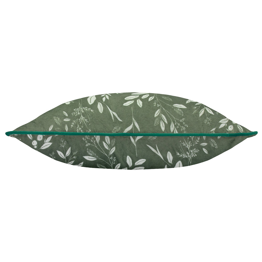 Fearne Printed Velvet Cushion Sage Green