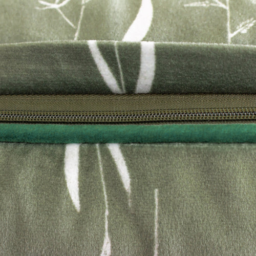 Floral Green Cushions - Fearne Printed Velvet Cushion Cover Sage Green furn.
