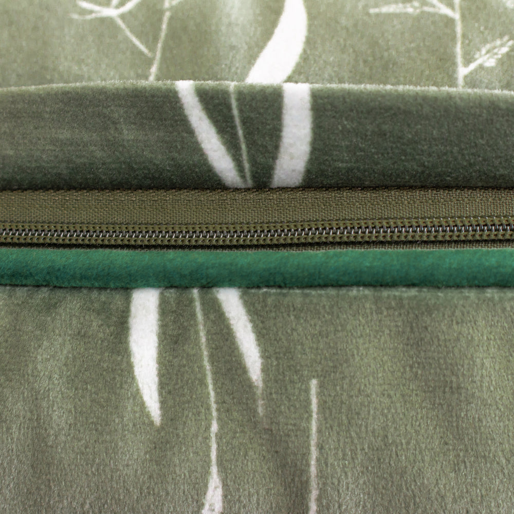 Fearne Printed Velvet Cushion Sage Green