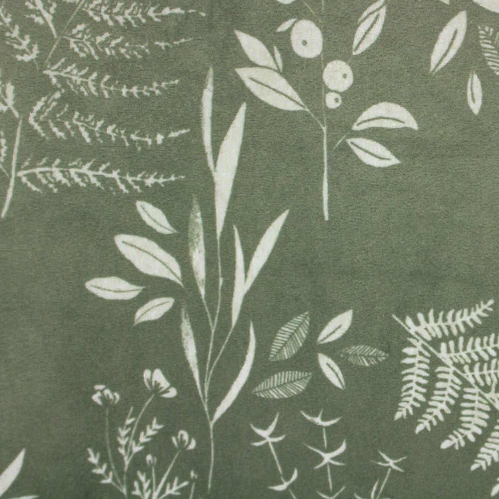 Fearne Printed Velvet Cushion Sage Green