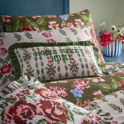 Floral Green Bedding - Feeoni Cottage Floral Duvet Cover Set Willow Green furn.