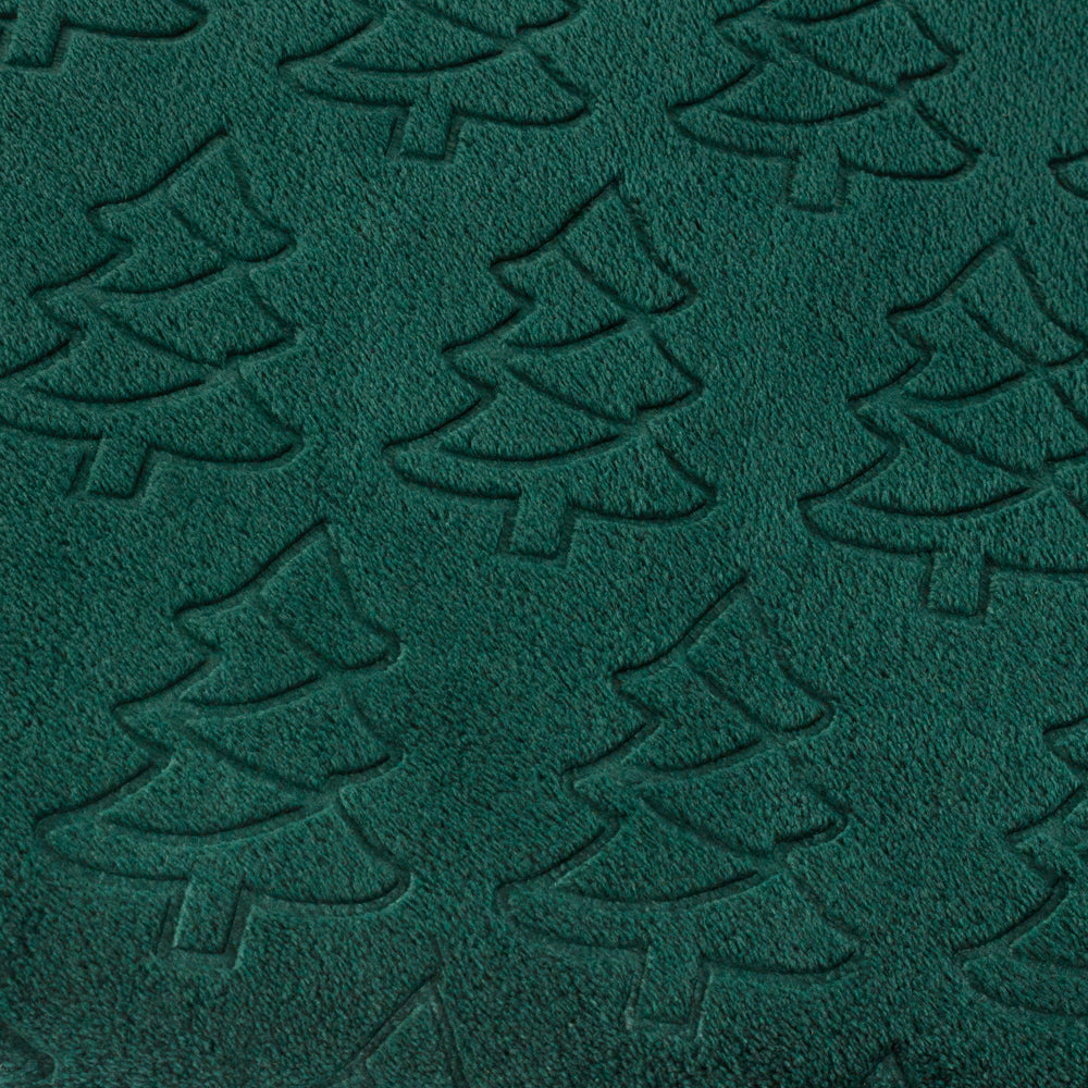 Festive Trees Fleece Throw Emerald