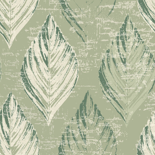 Floral Green M2M - Feuille Sage Floral Fabric Sample Evans Lichfield