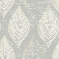 Floral Beige M2M - Feuille Taupe Floral Fabric Sample Evans Lichfield