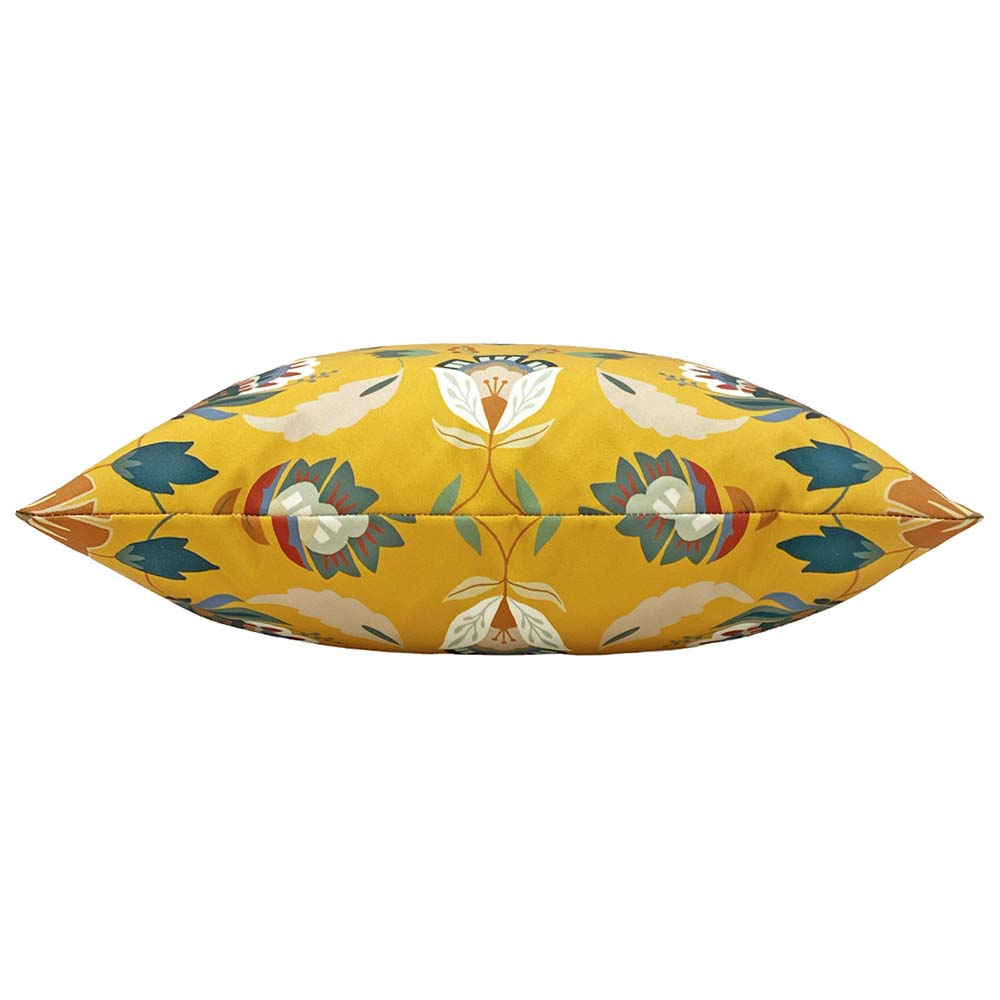 Folk Flora Outdoor Cushion Ochre