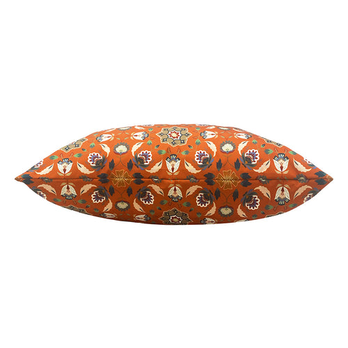 Floral Orange Cushions - Folk Flora Large 70cm Outdoor Floor Cushion Cover Orange furn.