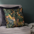 Evans Lichfield Forest Fox Repeat Cushion Cover in Grey