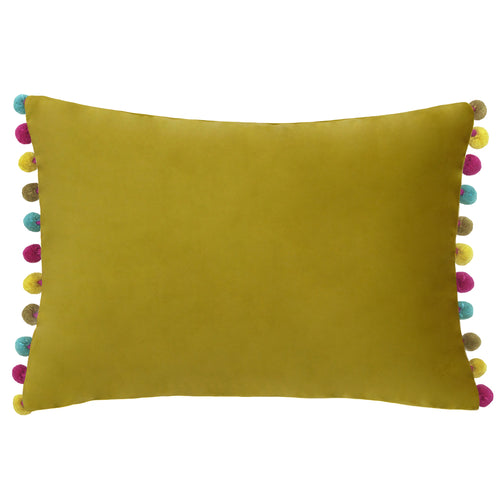 Plain Gold Cushions - Fiesta Velvet  Cushion Cover Bamboo/Multicolour Paoletti