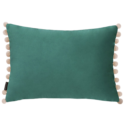 Plain Blue Cushions - Fiesta Velvet  Cushion Cover Duck Egg/Natural Paoletti
