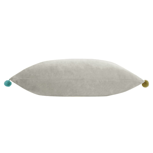 Plain Grey Cushions - Fiesta Velvet  Cushion Cover Dove/Multicolour Paoletti