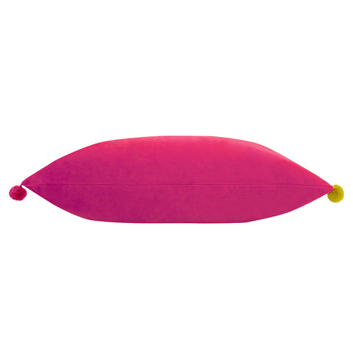 Plain Pink Cushions - Fiesta Velvet  Cushion Cover Hot Pink/Multicolour Paoletti